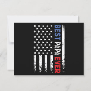 Father's Day Best Papa Ever with US American Flag Postcard
