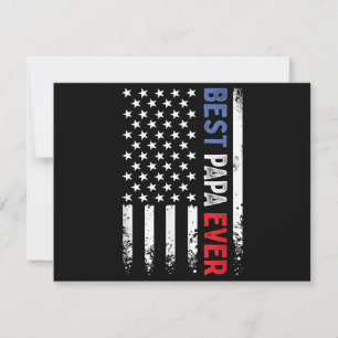 Father's Day Best Papa Ever with US American Flag Save The Date