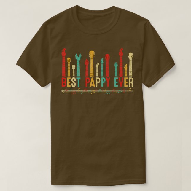 Fathers Day Best Pappy Ever Guitar Lover Guitarist T-Shirt (Design Front)