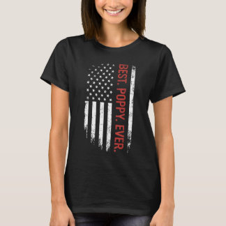 Father's Day Best Poppy Ever With Us American Flag T-Shirt