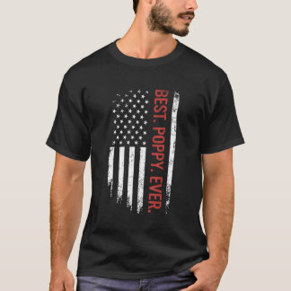 Father's Day Best Poppy Ever With Us American Flag T-Shirt