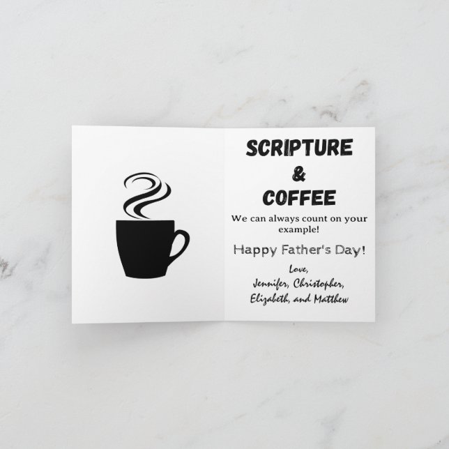 Father's Day Bible Verse Coffee and Scripture Holiday Card (Inside)