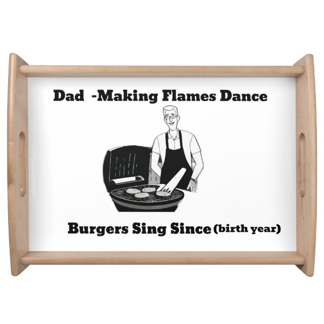 Father's Day birthday BBQ Serving Tray (Front)