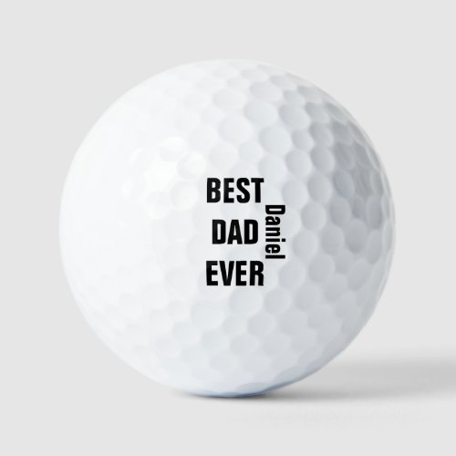 Fathers Day Birthday Best Dad Ever Custom Name   Golf Balls