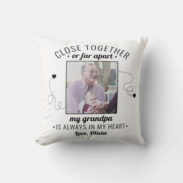 Father's Day/Birthday Dad Grandpa from Kids Photo Throw Pillow (Front)