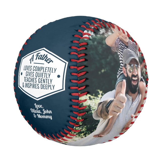 Father's Day/Birthday From Kids to Dad Photo Baseb Baseball (Angled)