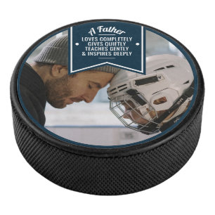 Father's Day/Birthday Gift From Kids to Dad Photo Hockey Puck