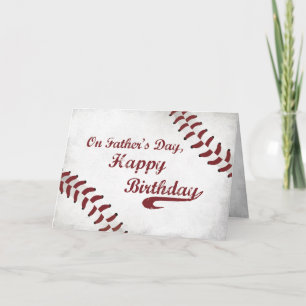 Father's Day Birthday Large Grunge Baseball, Sport Card