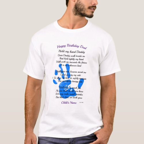 Fathers Day  Birthday POEM Gift from Toddler T_Shirt