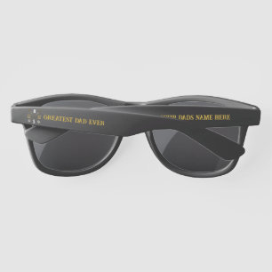 Fathers Day Black And Gold Personalized Sunglasses