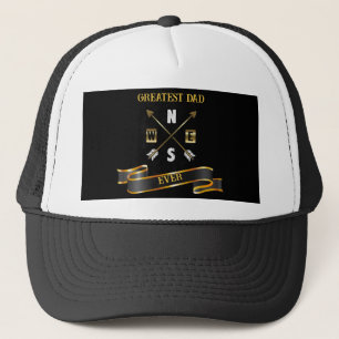 Father's Day Black And White Trucker Hat