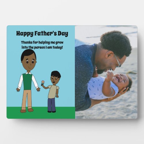 Fathers Day Black Son Cute Custom Photo  Plaque
