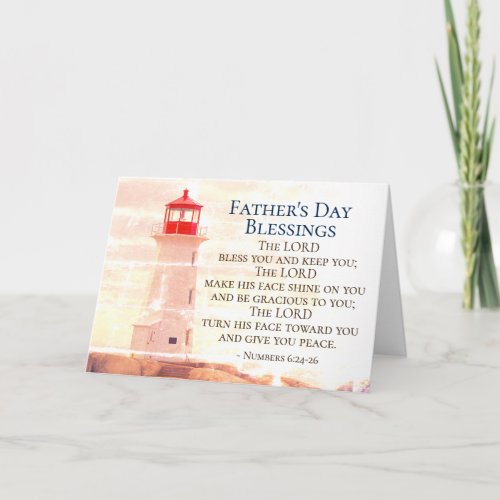 Fathers Day Blessings Numbers 624 Lighthouse Card