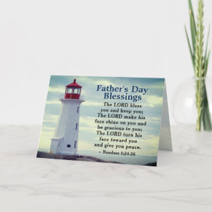 Father's Day Blessings, Numbers 6:24 Lighthouse Card