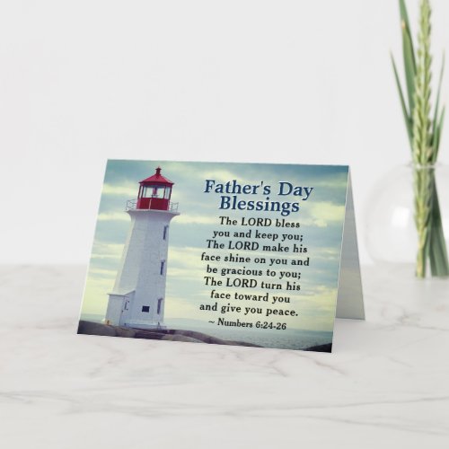 Fathers Day Blessings Numbers 624 Lighthouse Card