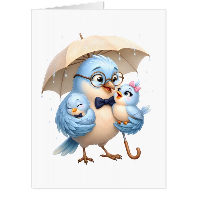 Father's Day Blue Bird Folded Card (Front)