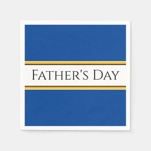 FATHERS DAY Blue Orange White Racing Stripes Napkins