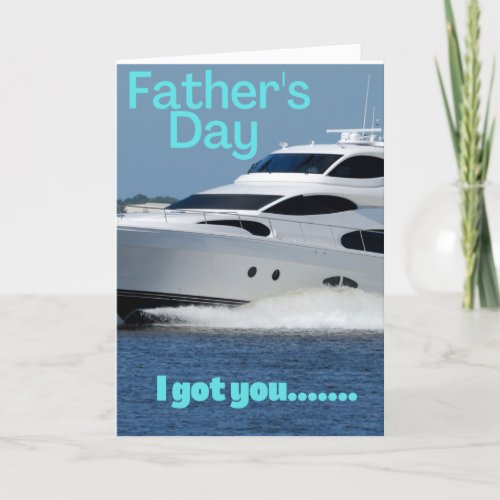 Fathers day boat card funny