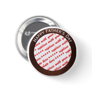 Father's Day Brown Photo Frame Button