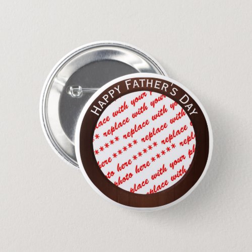 Fathers Day Brown Photo Frame Button