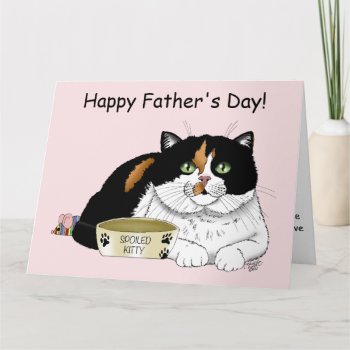 Father's Day Calico Cat Card by tigressdragon at Zazzle