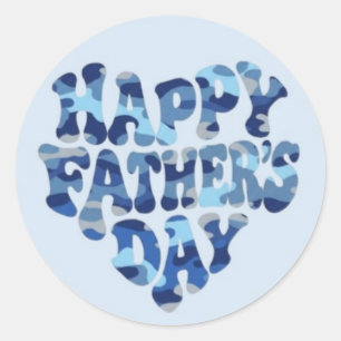 Father's Day Camouflage Classic Round Sticker