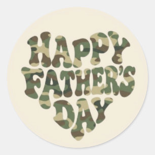 Father's Day Camouflage Classic Round Sticker