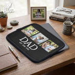 Fathers Day Caps Black 3 Photo Dad Established  Laptop Sleeve<br><div class="desc">Black White Dad Established Classic Caps 3 Photo Horizontal Design. Replace the photos with your own of your kids and change the years to the year(s) you became a dad. Classic white caps serif font. This Dad Est. Father's Day Wallet would make a great accessory—especially for a new dad—or birthday,...</div>