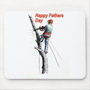 Fathers day card Arborist / Tree Surgeon chainsaw Mouse Pad