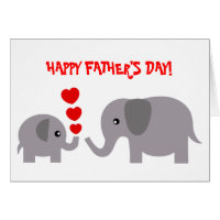 Father's Day Card Baby and Daddy elephant