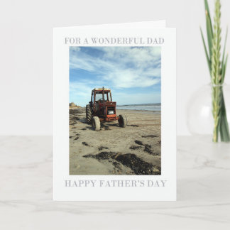 Father's Day Card - Beach Scenery Tractor