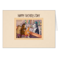 Father's Day card, cats at a bar having a drink Card