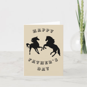 Fathers Day Card Couple Horses - Your Text - Color