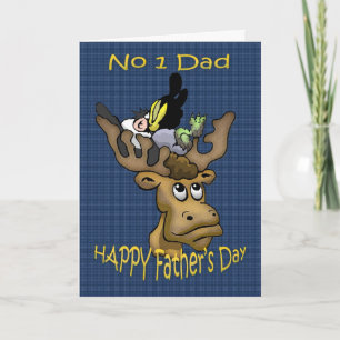 Father's Day Card Dad, with Deer and Crow