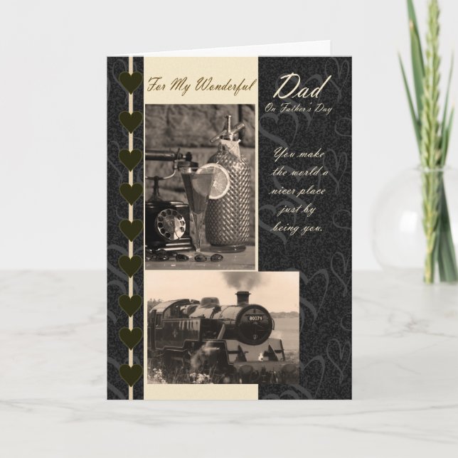 Father's Day Card Dad, with Trains (Front)