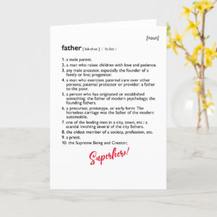 Fathers Day Card Dictionary Definition Style