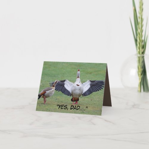 Fathers Day card featuring funny goose