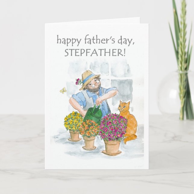 Father's Day Card for a Stepfather - Gardener (Front)