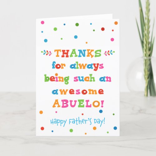 Fathers Day Card for Abuelo