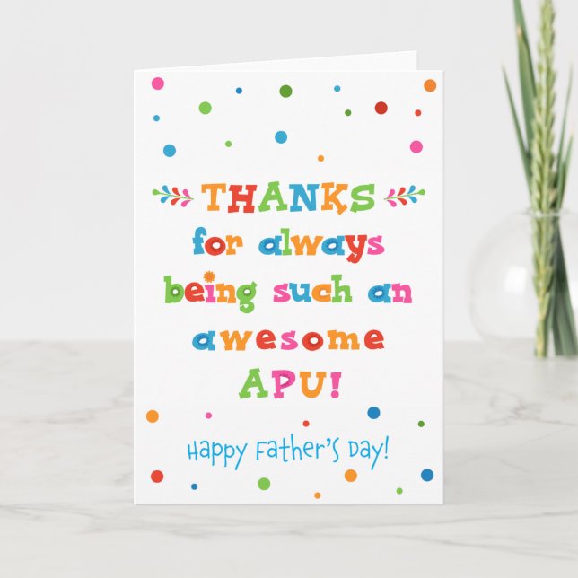 Father's Day Card for Apu (Front)