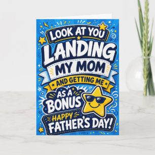 Fathers Day Card for Dad from Kids Landing Mom