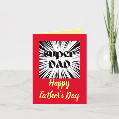 Fathers Day Card for Dad Superhero theme