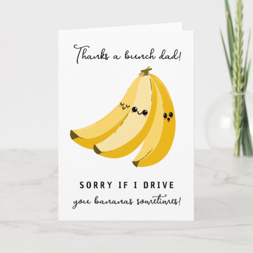 Fathers Day card for dad thanks a bunch bananas 