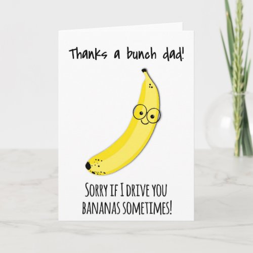 Fathers Day card for dad thanks a bunch bananas 