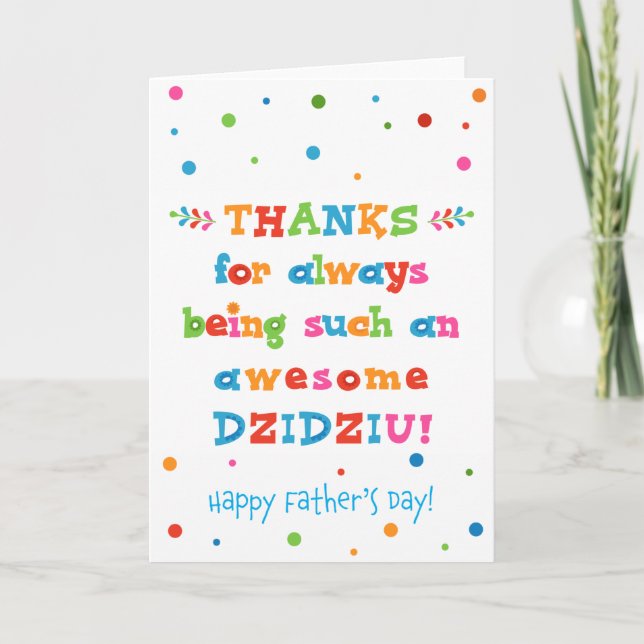 Father's Day Card for Dzidziu (Front)