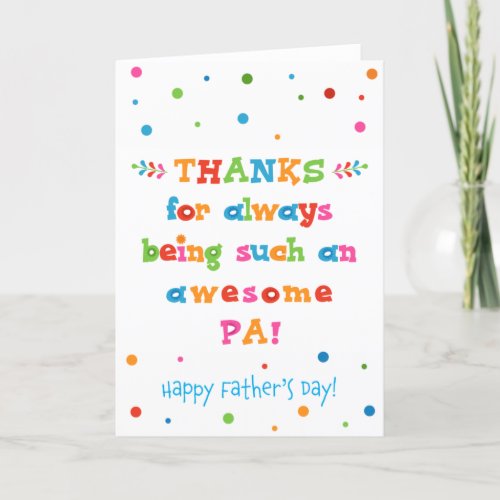 Fathers Day Card for Pa