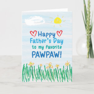 Pawpaw Birthday Card From Grandchild COLORABLE Paw Paw Card 