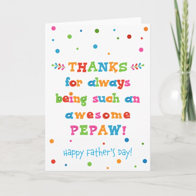 Father's Day Card for PePaw (Front)