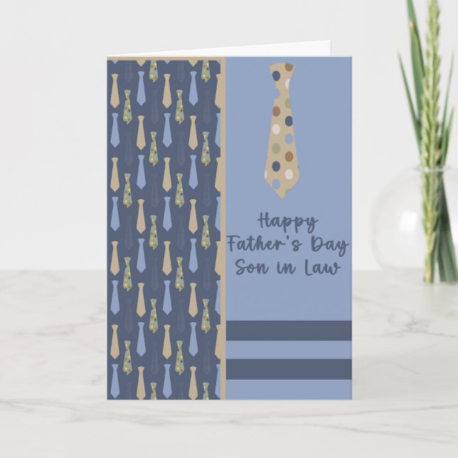 Fathers Day Card for Son in Law in Slate Blue (Front)