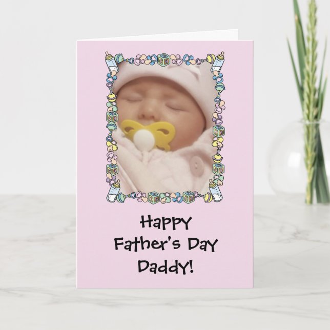 Father's Day Card from Baby - pink (Front)